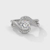 1.16 CT Round Lab-Grown Diamond Designer Halo Twist Ring