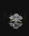 2.89 CTW Oval Cut Lab-Grown Diamond Floral Solitaire Ring