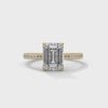 1.97 CT Emerald Cut Lab-Grown Diamond Pave Engagement Ring