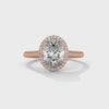 2.14 CT Total Oval Lab-Grown Diamond Halo Ring