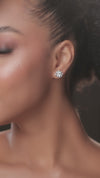 2.29 CTW Round Brilliant Floral Halo CVD Lab-Grown Diamond Stud Earrings