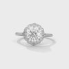 2.12 CT Round Cut Lab-Grown Diamond Floral Halo Ring