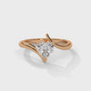 1.00 CT Heart Shape Lab-Grown Diamond Open Twist Solitaire Ring
