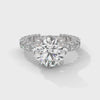 6.89 CT Round Lab-Grown Diamond Solitaire Ring with Pave Band