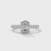 2.46 CT Oval Cut Lab-Grown Diamond Halo Engagement Ring with Pavé Band
