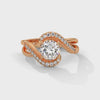 1.16 CT Round Lab-Grown Diamond Designer Halo Twist Ring
