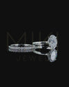 2.37 CTW Pear & Emerald Cut Lab-Grown Diamond Pave Engagement Ring