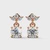 1.16 CT Round & Marquise Floral Drop CVD Lab-Grown Diamond Earrings