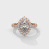 2.04 CT Oval Cut Lab-Grown Diamond Halo Engagement Ring with Pavé Band