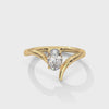 0.75 CT Oval Lab-Grown Diamond Open Curve Solitaire Ring