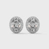2.24 CT Oval Cut Halo CVD Lab-Grown Diamond Stud Earrings
