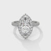 2.72 CT Pear & Round Lab-Grown Diamond Halo Engagement Ring