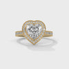 2.46 CT Heart Shape Lab-Grown Diamond Halo Ring with Pavé Band