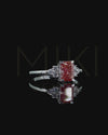 1.24 CTW Radiant Cut Pink Lab-Grown Diamond Three Stone Ring in Gold