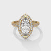 2.72 CT Pear & Round Lab-Grown Diamond Halo Engagement Ring