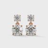 3.80 CT Round Brilliant CVD Lab-Grown Diamond Drop Stud Earrings