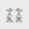 1.16 CT Round & Marquise Floral Drop CVD Lab-Grown Diamond Earrings