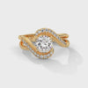 1.16 CT Round Lab-Grown Diamond Designer Halo Twist Ring