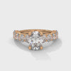 3.99 CT Oval Lab-Grown Diamond Half Eternity Solitaire Ring
