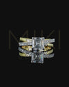 2.42 CTW Asscher Cut CVD Lab-Grown Diamond Twisted Pave Engagement Ring