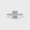 1.04 CT Oval Cut Lab-Grown Diamond Pave Engagement Ring