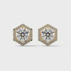 2.02 CT Round Halo Hexagon CVD Lab-Grown Diamond Earrings