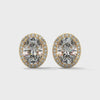 2.24 CT Oval Cut Halo CVD Lab-Grown Diamond Stud Earrings