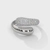1.12 CT Round Lab-Grown Diamond Pave Wrap Designer Ring