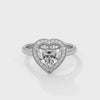 2.16 CT Heart Shape Lab-Grown Diamond Halo Ring